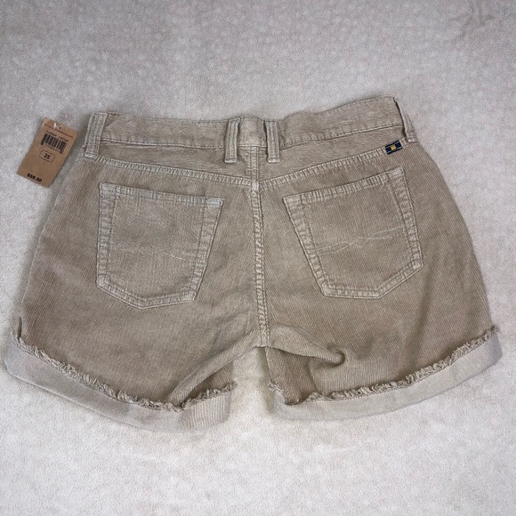 Lucky Brand Khaki Corduroy Roll-cuffed Shorts - Picture 3 of 9